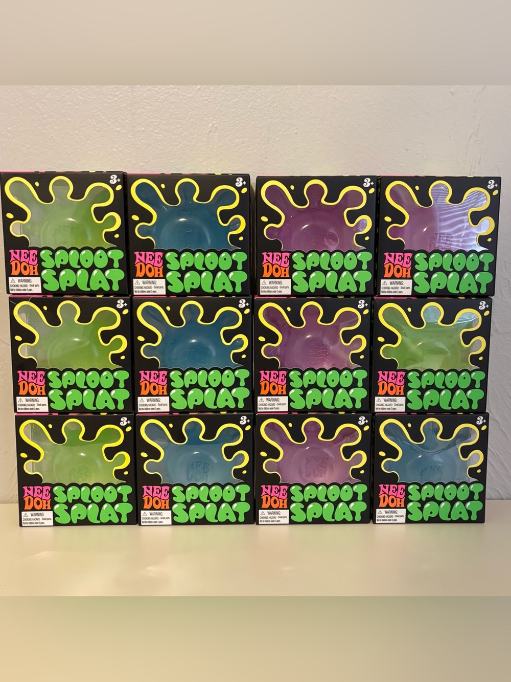 NeeDoh Sploot Splat Set of 12 - Blue, Green & Purple